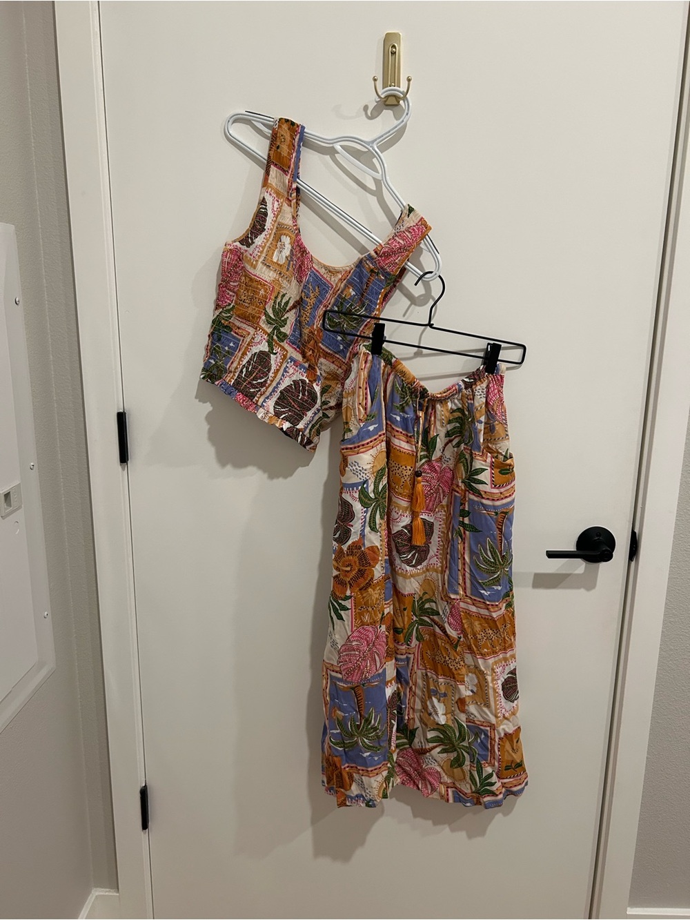 Club Z Collection Floral Patchwork Two-Piece Set in Blue, Pink & Yellow